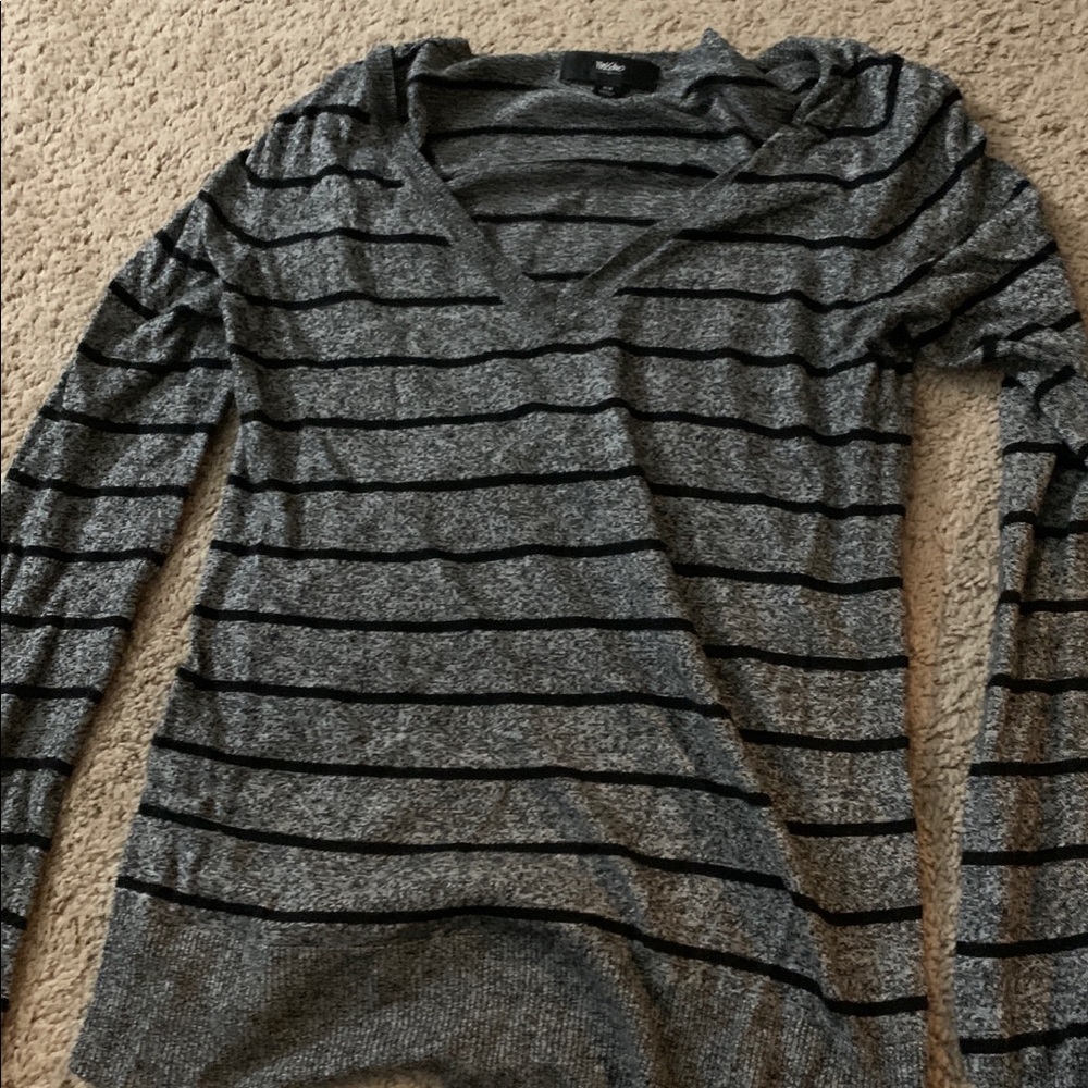 Gray black stripe sweater